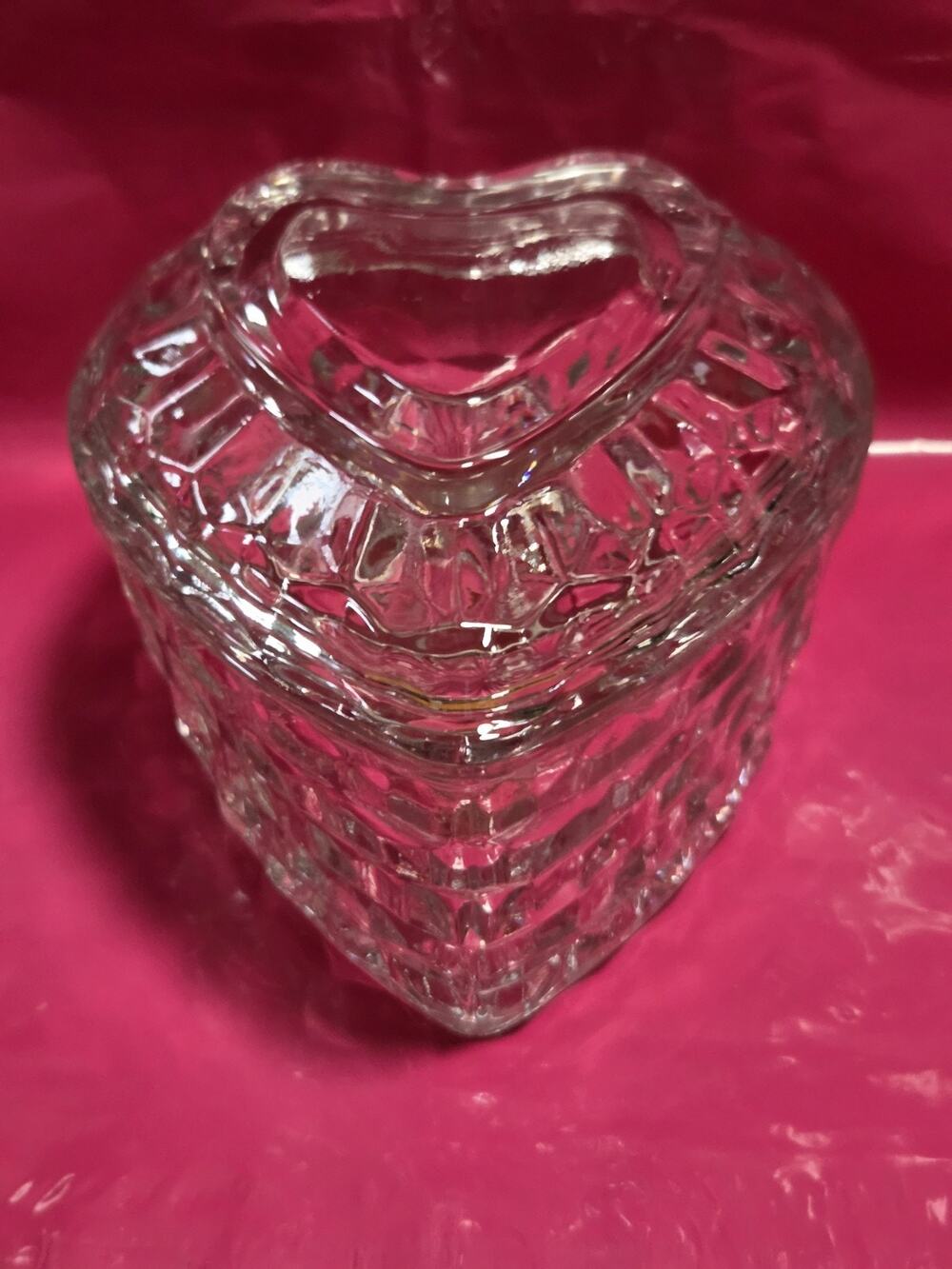 Home Interior Glass Heart Trinket Dish Homco
